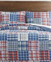 Nautica Raeford Blue Cotton Reversible Piece Quilt Set