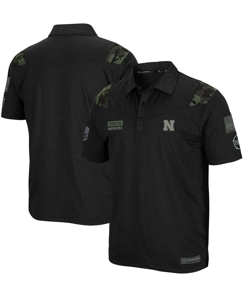 Men's Black Nebraska Huskers Oht Military Inspired Appreciation Sierra Polo