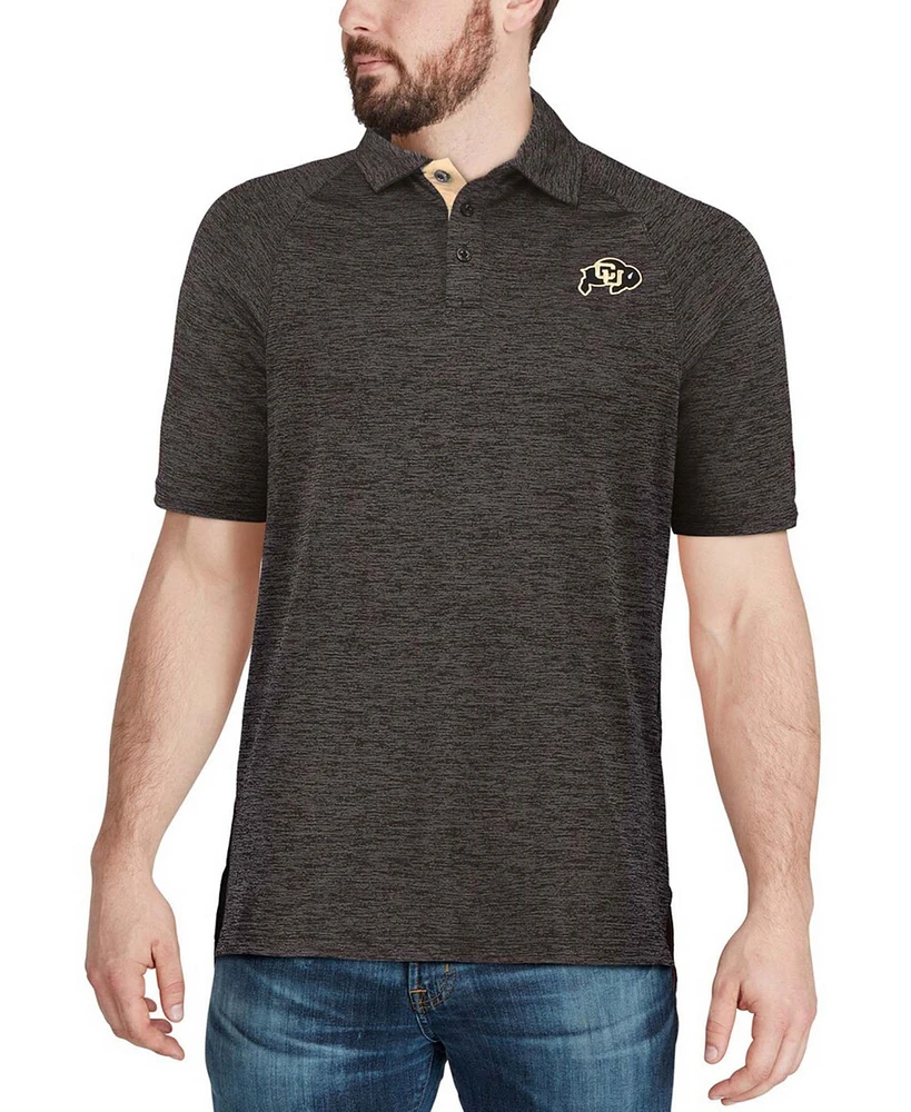 Men's Heather Black Colorado Buffaloes Down Swing Polo Shirt