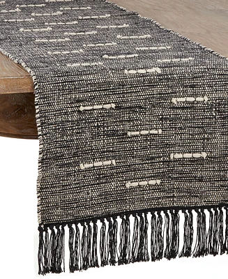Saro Lifestyle Table Runner with Dashed Stitch Design, 54" x 16"