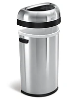 simplehuman 60 Liter Semi Round Open Top Commercial Trash Can