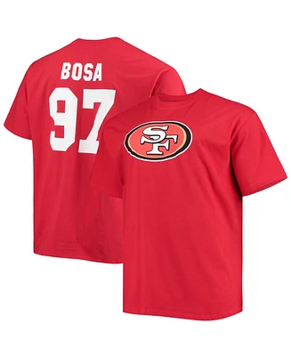 Men's Big and Tall Nick Bosa Scarlet San Francisco 49Ers Player Name Number T-shirt