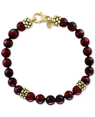 Effy Men's Tiger Eye Bead Bracelet in 18k Gold-Plated Sterling Silver