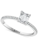 Effy Diamond Emerald-Shaped Cluster Bridal Set (3/8 ct. t.w.) in 14k White Gold