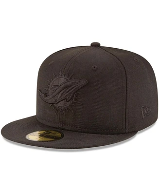 Men's Miami Dolphins Black On Black 59FIFTY Fitted Hat