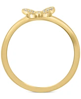 Effy Diamond Butterfly Ring (1/10 ct. t.w.) in Sterling Silver or 14k Gold-Plated Sterling Silver