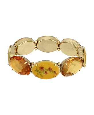 2028 Oval Stone Stretch Bracelet