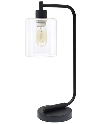 Lalia Home Modern Iron Desk Lamp with Glass Shade