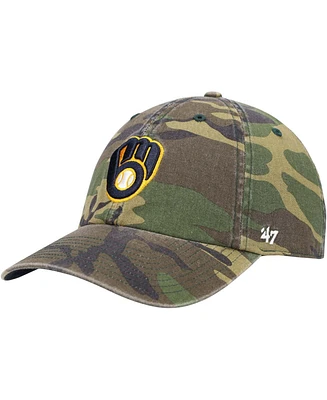 Men's Camo Milwaukee Brewers Team Clean Up Adjustable Hat