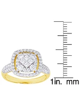 Cubic Zirconia Cushion Ring Fine Gold Plate or Silver
