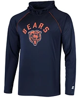 Men's Navy Chicago Bears Raglan Long Sleeve Hoodie T-shirt