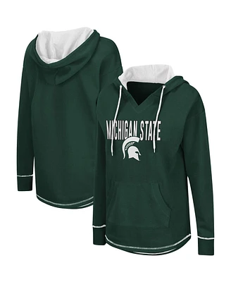 Women's Green Michigan State Spartans Tunic Pullover Hoodie