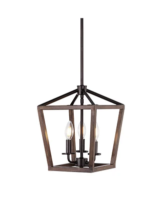 Oria 3-Light Iron Farmhouse Industrial Lantern Led Pendant