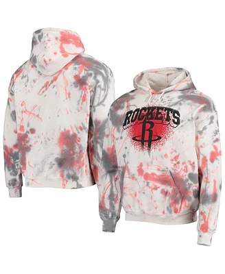 Men's Cream Houston Rockets Tie-Dye Pullover Hoodie