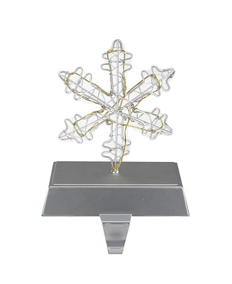 7.5" Led Lighted Wired Snowflake Christmas Stocking Holder