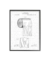 Stupell Industries Toilet Paper Roll Patent Black White Bathroom Design Black Framed Giclee Texturized Art Collection By Lettered Lined