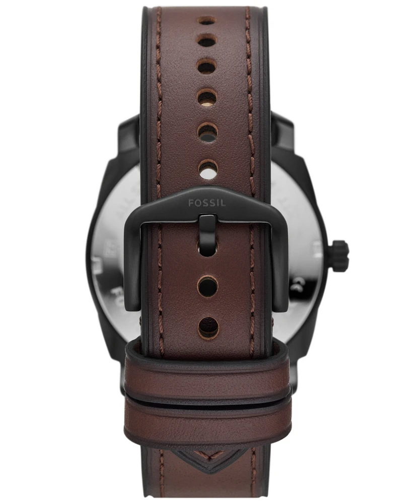 Fossil Men's Machine Brown Leather Strap Watch 42mm