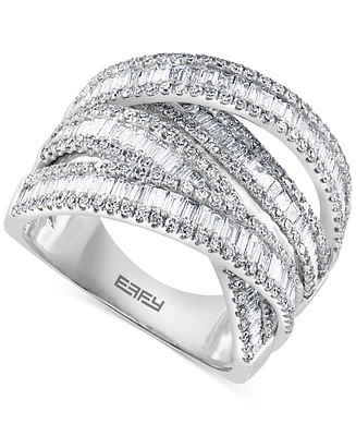 Effy Diamond Baguette Crossover Statement Ring (1-5/8 ct. t.w.) in 14k White Gold