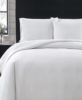 London Fog Herringbone 2 Piece Flannel Comforter Set, Twin Xl