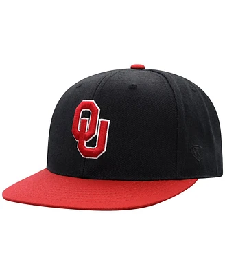 Men's Top of the World Black, Crimson Oklahoma Sooners Team Color Two-Tone Fitted Hat