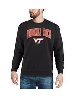 Colosseum Men's Virginia Tech Hokies Arch and Logo Crew Neck Sweatshirt
