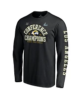 Men's Fanatics Black Los Angeles Rams 2021 Nfc Champions Vintage-Like Long Sleeve T-shirt