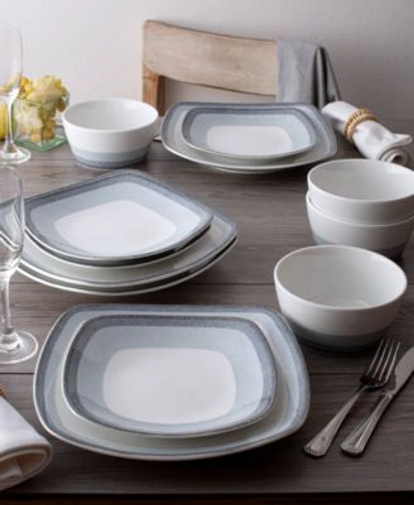 Noritake Colorscapes Layers 12 Piece Square Dinnerware Set Collection