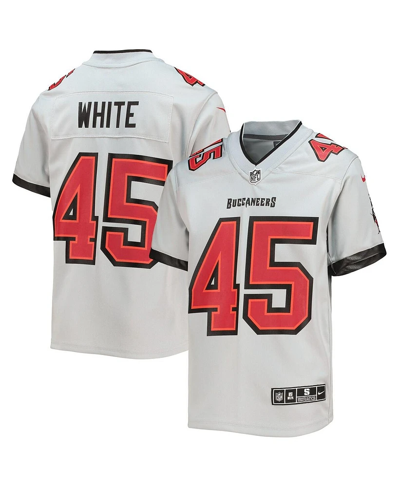 Big Boys Nike Devin White Gray Tampa Bay Buccaneers Inverted Team Game Jersey