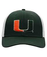 Men's Top of the World Green, White Miami Hurricanes Trucker Snapback Hat