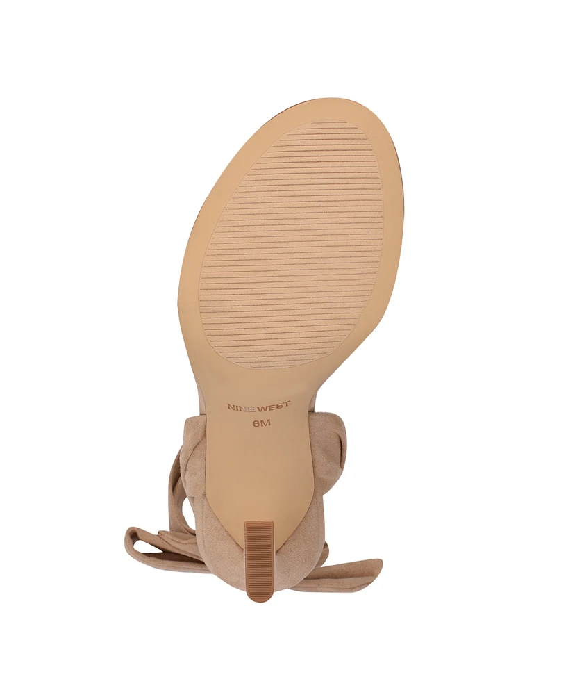 Nine West Women's Kelsie Ankle Wrap Sculpted Heel Sandals