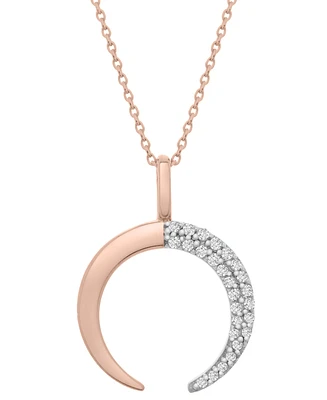 Wrapped Diamond Crescent Moon 20" Pendant Necklace (1/10 ct. t.w.) 14k Gold or Rose Gold, Created for Macy's