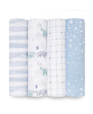 aden by aden + anais Baby Boys or Baby Girls Star Swaddle Blankets, Pack of 4