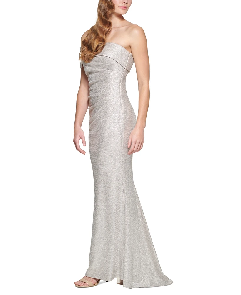 Eliza J Women's One Shoulder Side Tucked Gown