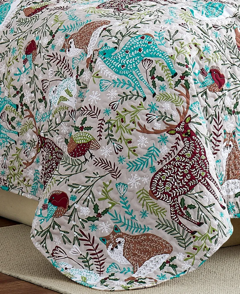 Southshore Fine Linens Christmas Woodland Oversized Reversible 6-Pc. Quilt Set, Twin/Twin Xl
