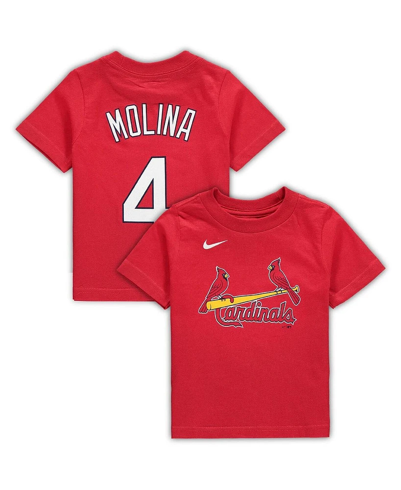 Infant Boys and Girls Nike Yadier Molina Red St. Louis Cardinals Player Name and Number T-shirt
