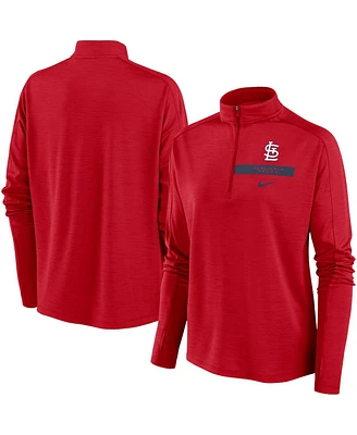 Women's Nike Red St. Louis Cardinals Primetime Local Touch Pacer Quarter-Zip Top