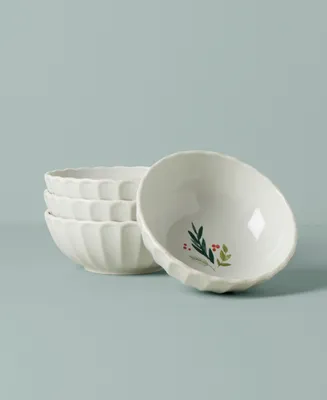 Lenox French Perle Berry Holiday All Purpose Bowls Set, Set of 4