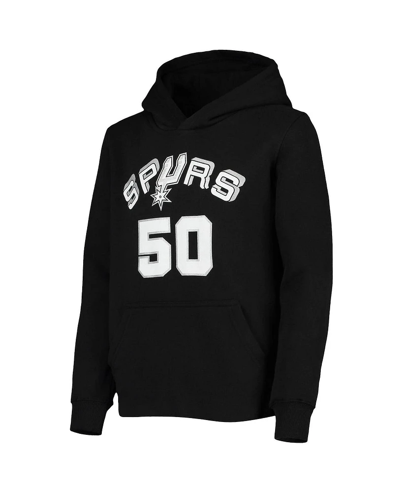 Big Boys and Girls Mitchell & Ness David Robinson Black San Antonio Spurs Hardwood Classics Name and Number Pullover Hoodie