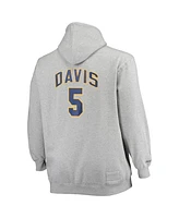 Men's Mitchell & Ness Baron Davis Heather Gray Golden State Warriors Big and Tall Name Number Pullover Hoodie