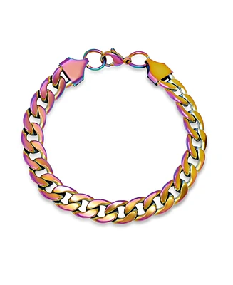 Steeltime Men's Ion Plating Stainless Steel Cuban Link Bracelet