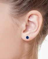 Effy London Blue Topaz Cushion Stud Earrings (6-1/10 ct. t.w.) in Sterling Silver