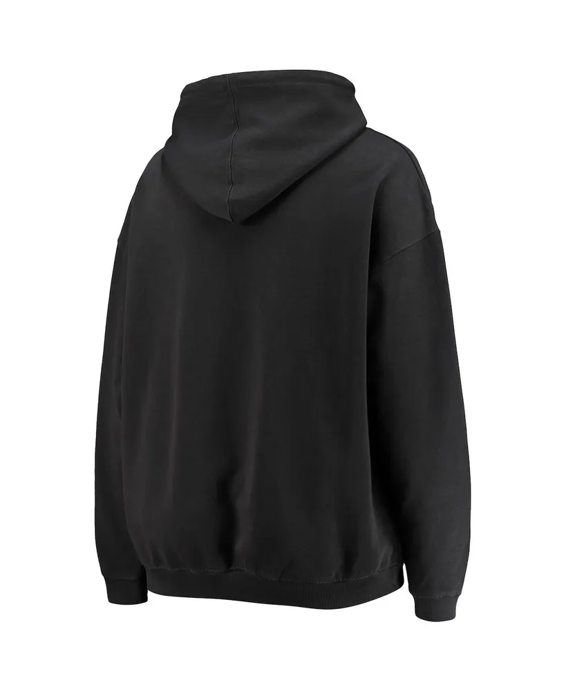 Women's Pressbox Black Clemson Tigers Rock n Roll Super Oversized Pullover Hoodie