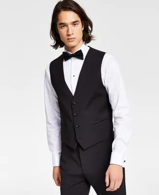Calvin Klein Men's Slim-Fit Infinite Stretch Black Tuxedo Vest - Close Out!