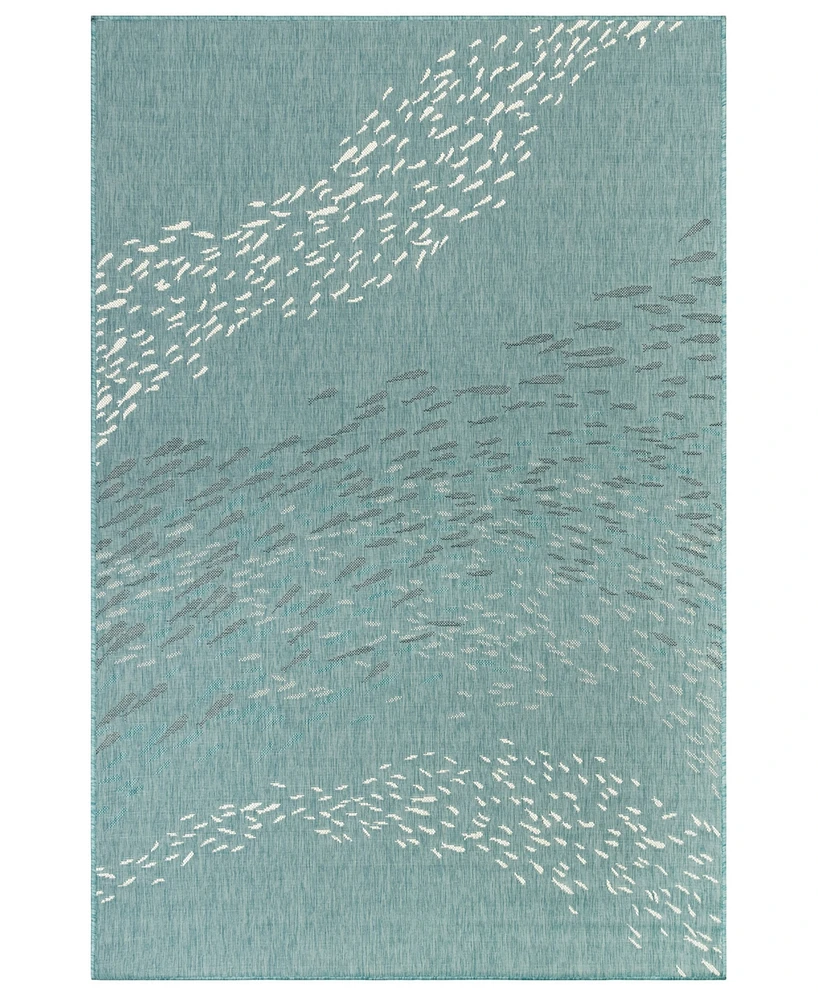 Liora Manne' Carmel School Of Fish 4'10" x 7'6" Outdoor Area Rug