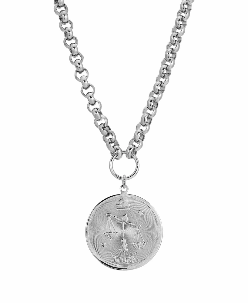 Women's Round Libra Pendant Necklace