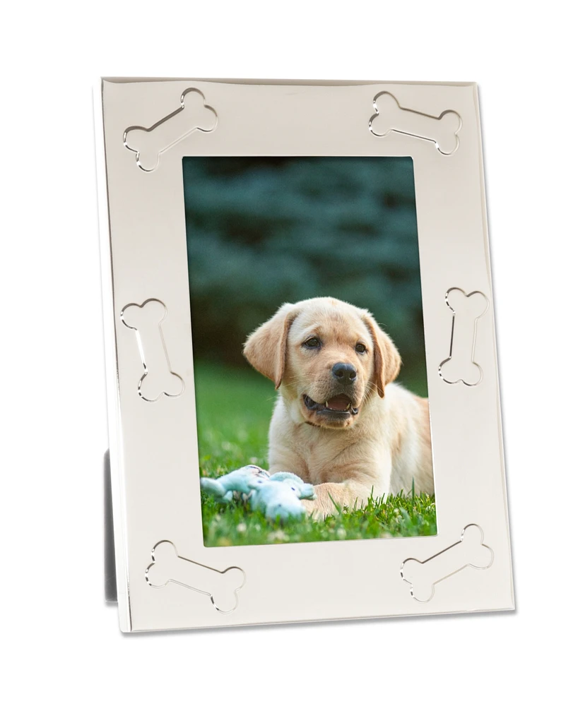 Dog Bone Design Metal Dog Picture Frame, 4" x 6"