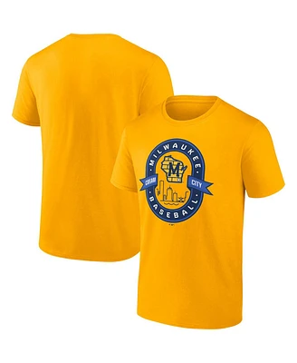 Men's Fanatics Gold Milwaukee Brewers Iconic Glory Bound T-shirt