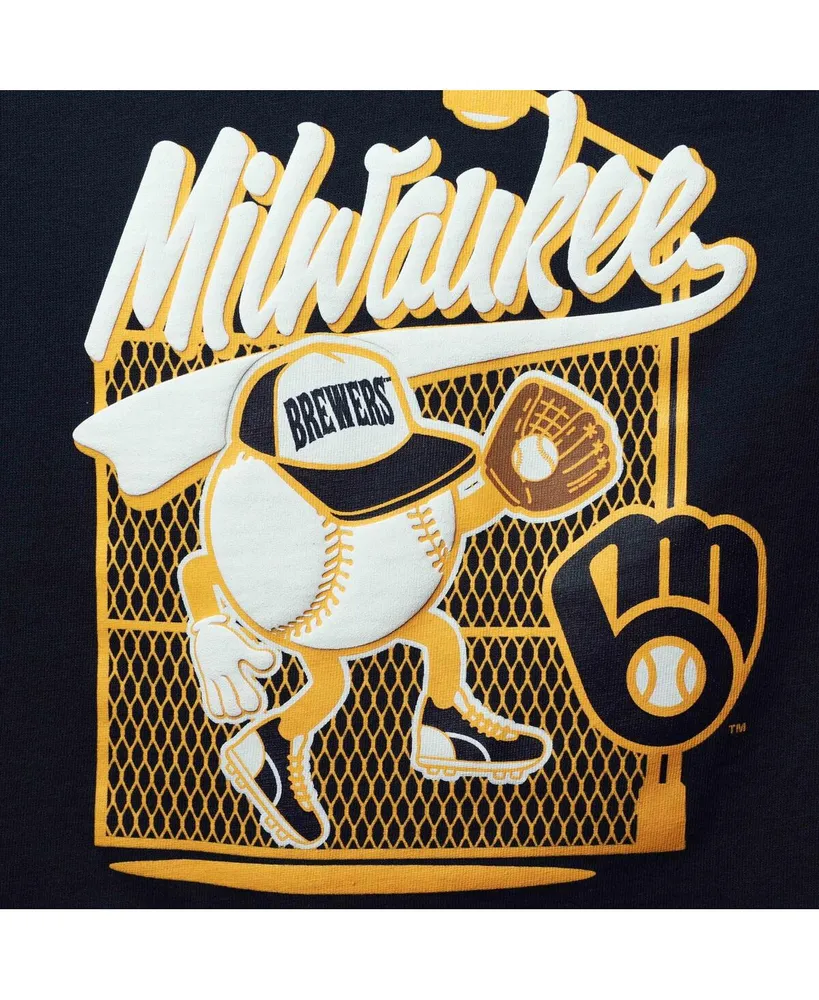 Toddler Boys and Girls Navy Milwaukee Brewers On the Fence T-shirt