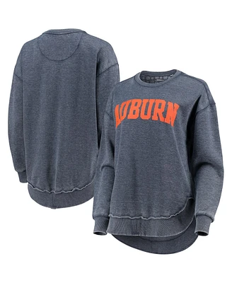 Women's Pressbox Navy Auburn Tigers Vintage-Like Wash Pullover Sweatshirt