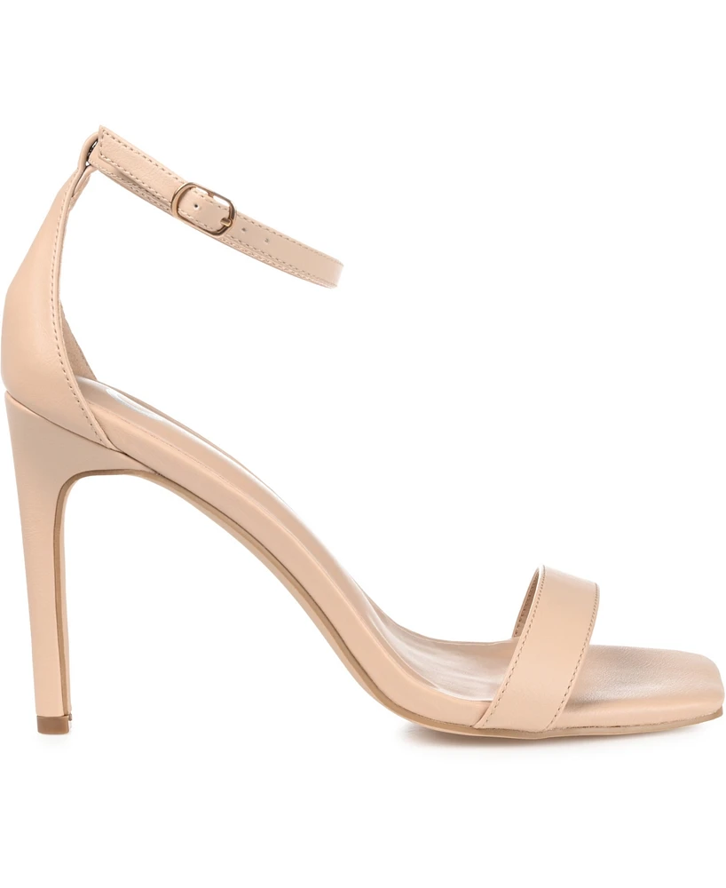 Journee Collection Women's Everton Ankle Strap Stiletto Sandals and Pouch Set